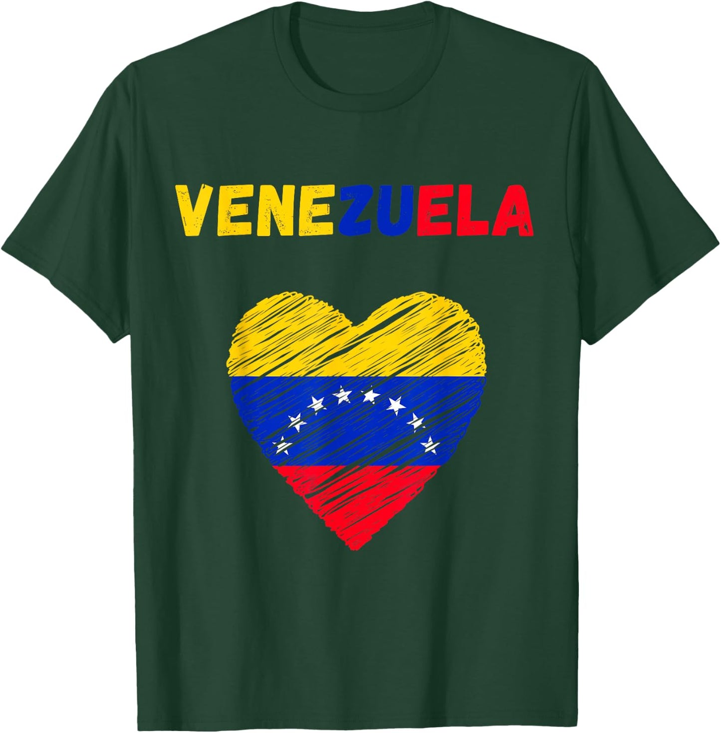 Venezuela Flag Holiday Venezuela Heart Venezuelan Flag T-Shirt - T-Shirt | Forest