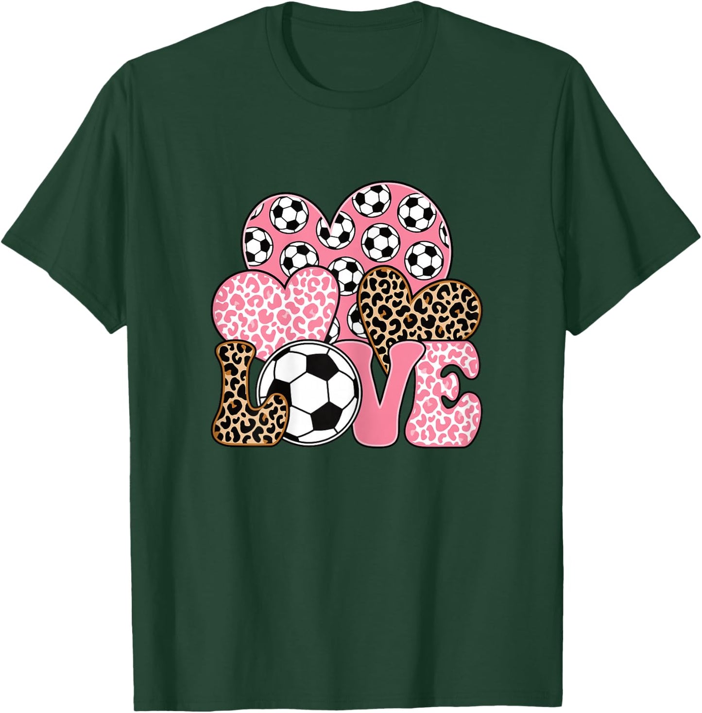 Love Soccer Cute Soccer Lover Women Girls T-Shirt - T-Shirt | Forest