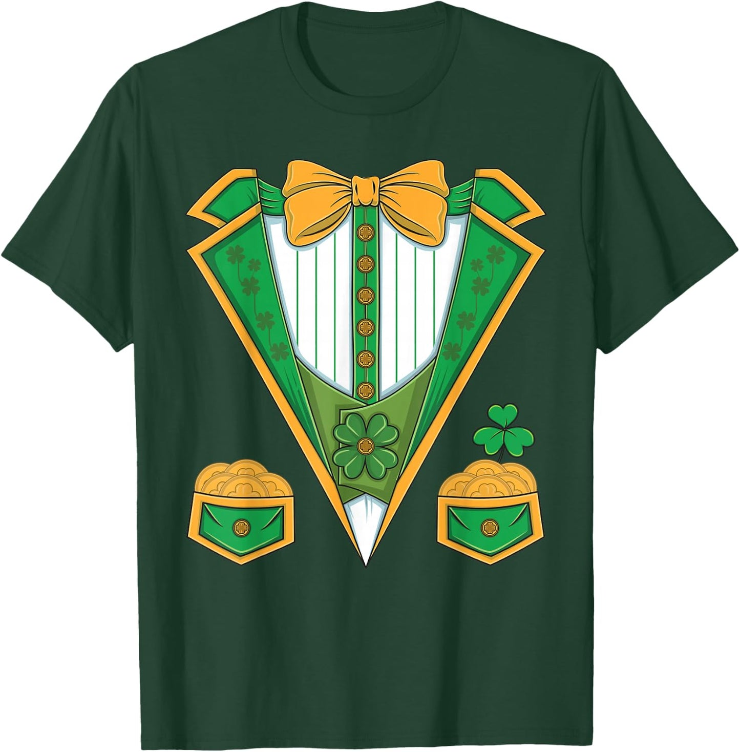 Leprechaun Costume St. Patrick's Day Tuxedo Kids Men Boys T-Shirt - T-Shirt | Forest
