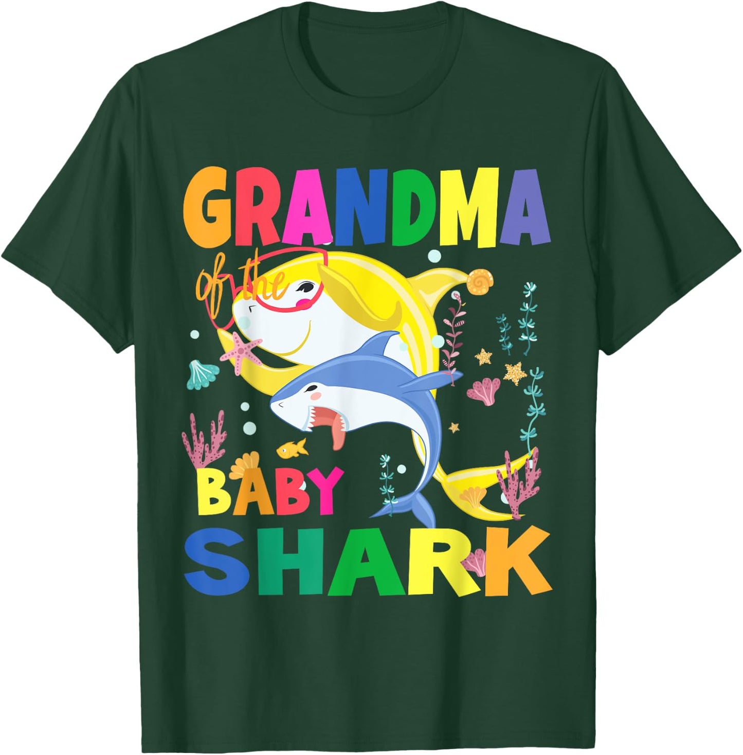 Birthday Shark Grandma of Birthday Shark birthday matching T-Shirt - T-Shirt | Forest