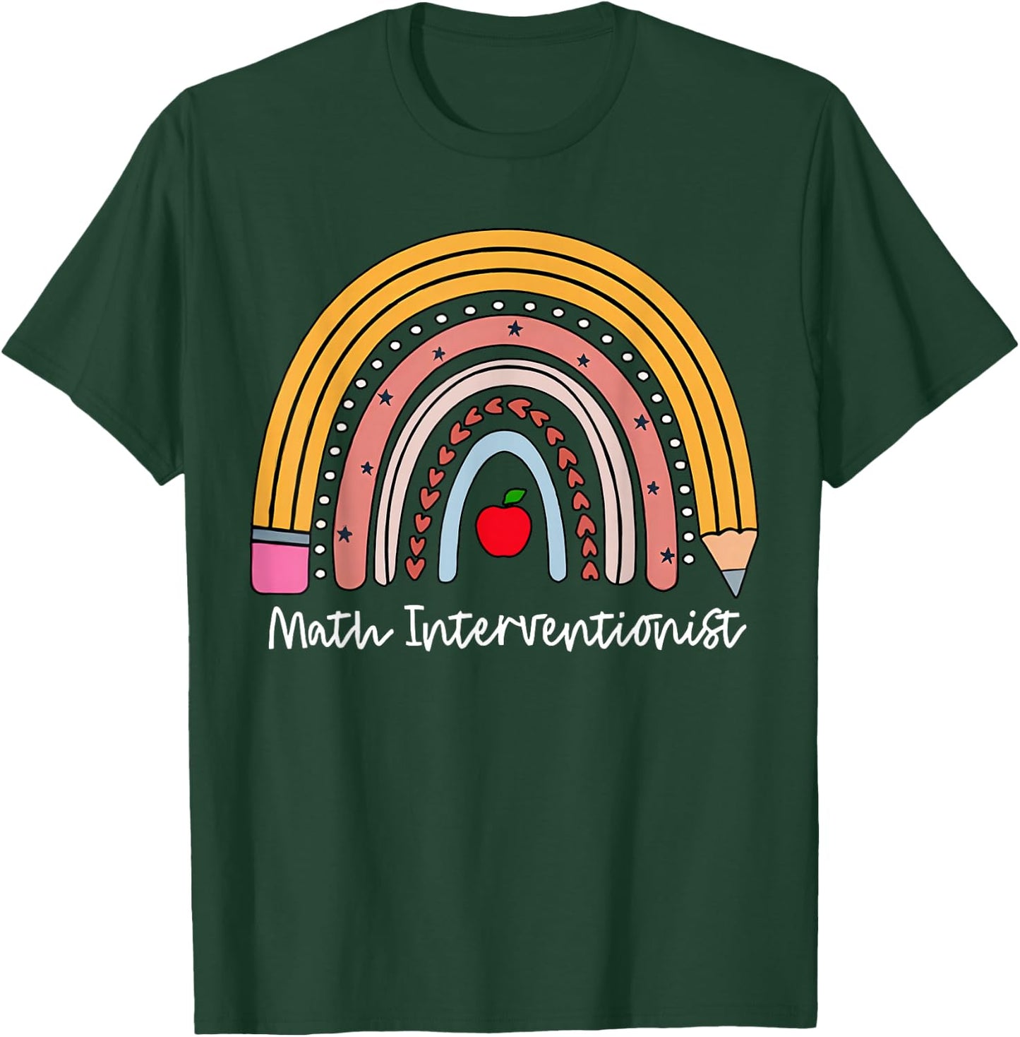 Rainbow Math Interventionist Math Squad Mathematics Teacher Men Women T-Shirt - T-Shirt | Forest