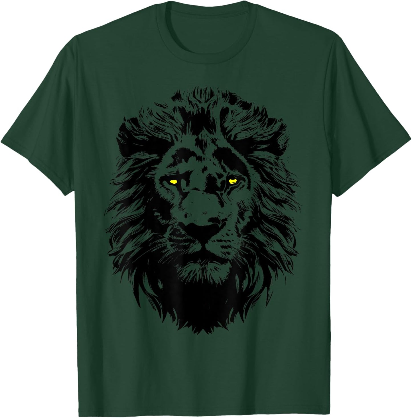 Lion, Gazing Eyes Lion Head, Lion Face, Lion Head T-Shirt - T-Shirt | Forest