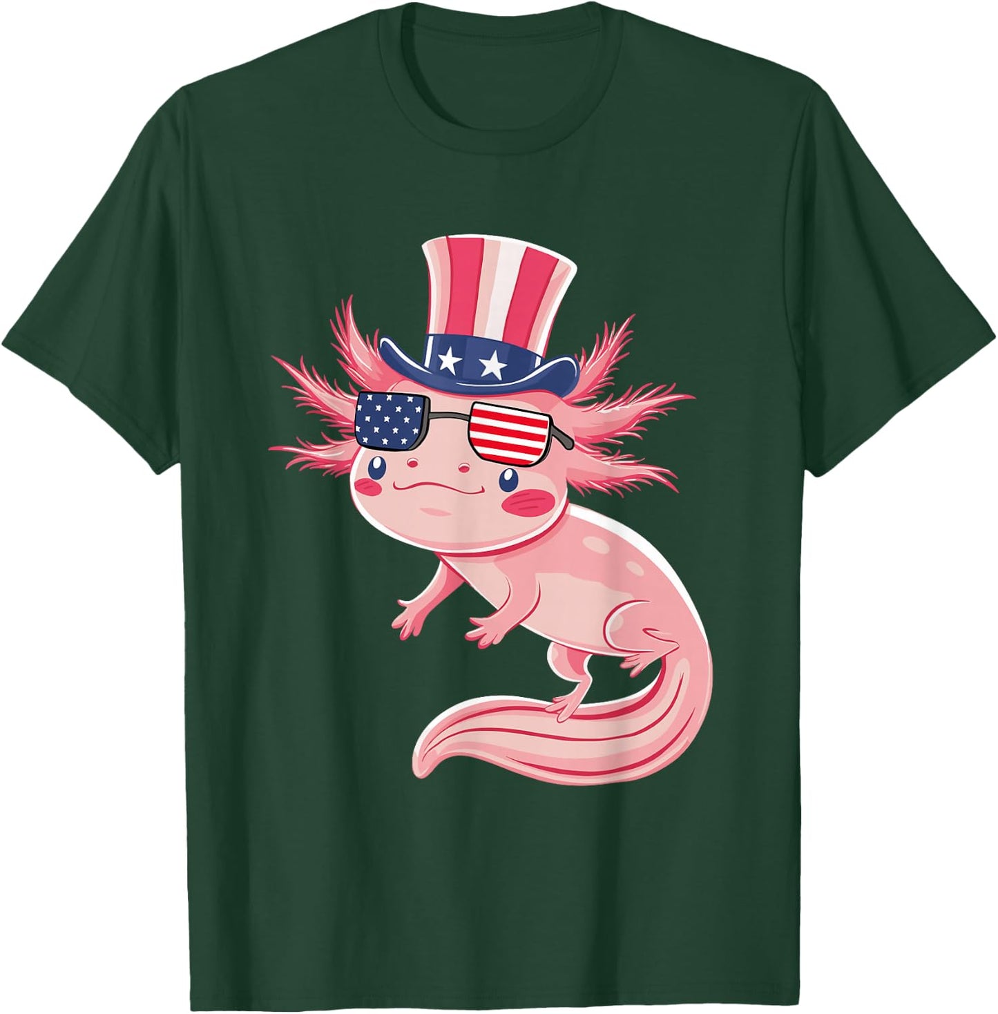Axolotl 4th of July T-Shirt - T-Shirt | Forest
