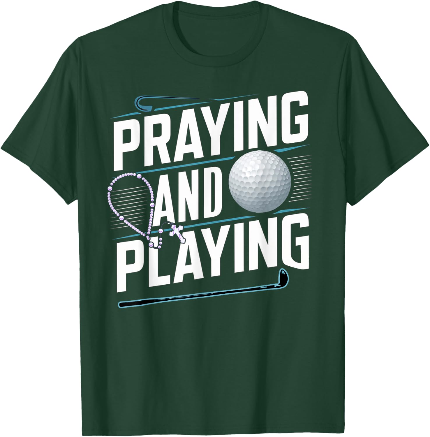 Praying Golfer - Pray God Jesus Golf - Golfing T-Shirt - T-Shirt | Forest