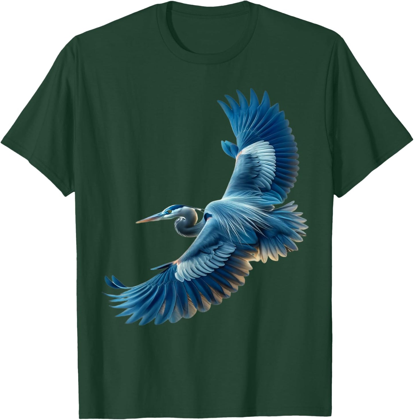Great Blue Heron Egret Bird Flight Migration Pattern T-Shirt - T-Shirt | Forest