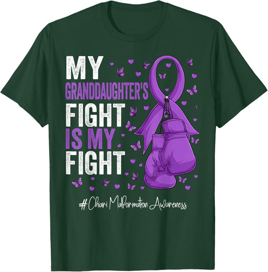Purple Ribbon Granddaughter Chiari Malformation Awareness T-Shirt - T-Shirt | Forest