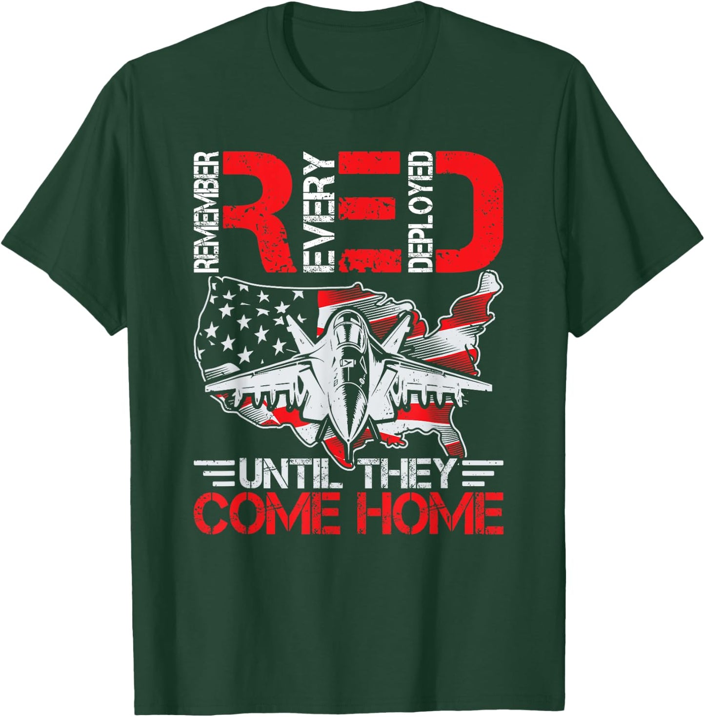 On Friday We Wear Red Remembers Everyone Deployed USA Flag T-Shirt - T-Shirt | Forest