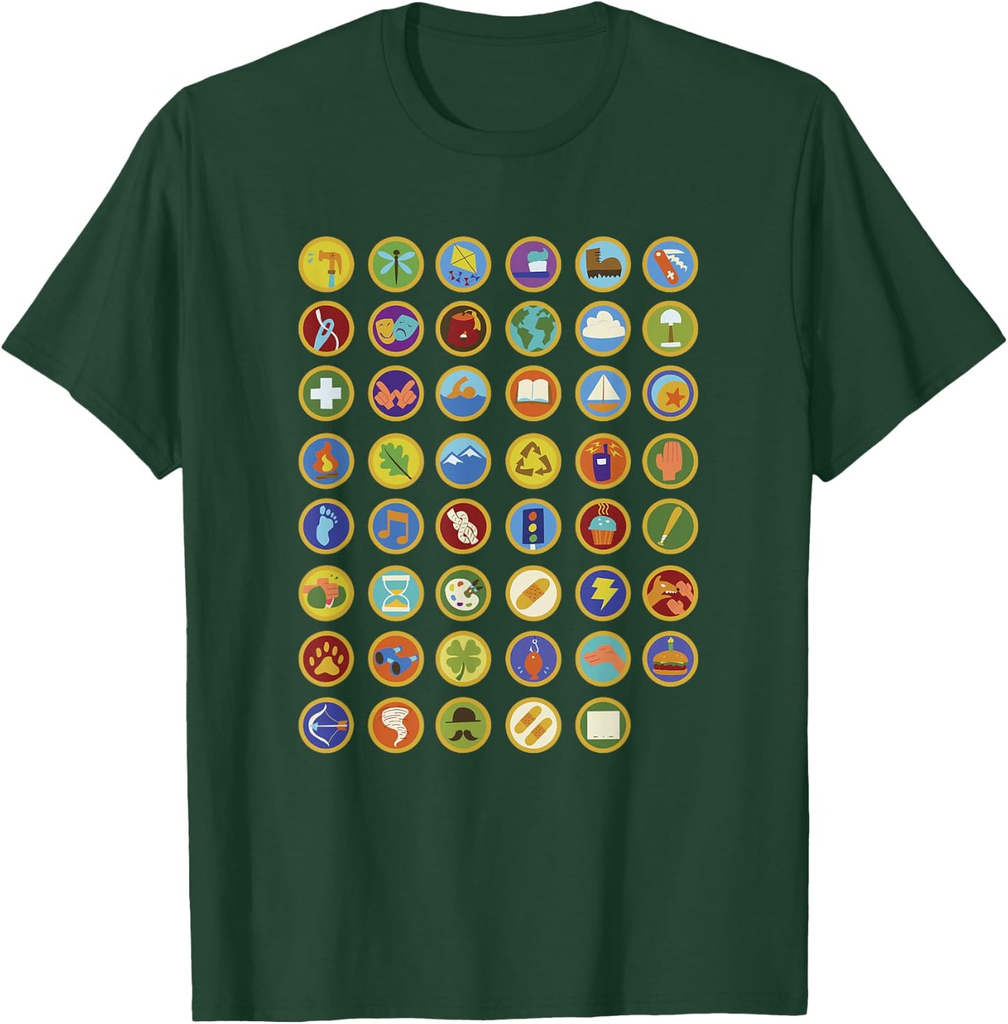 Disney Pixar Up Wilderness Explorer Badges Collage T-Shirt - T-Shirt | Forest