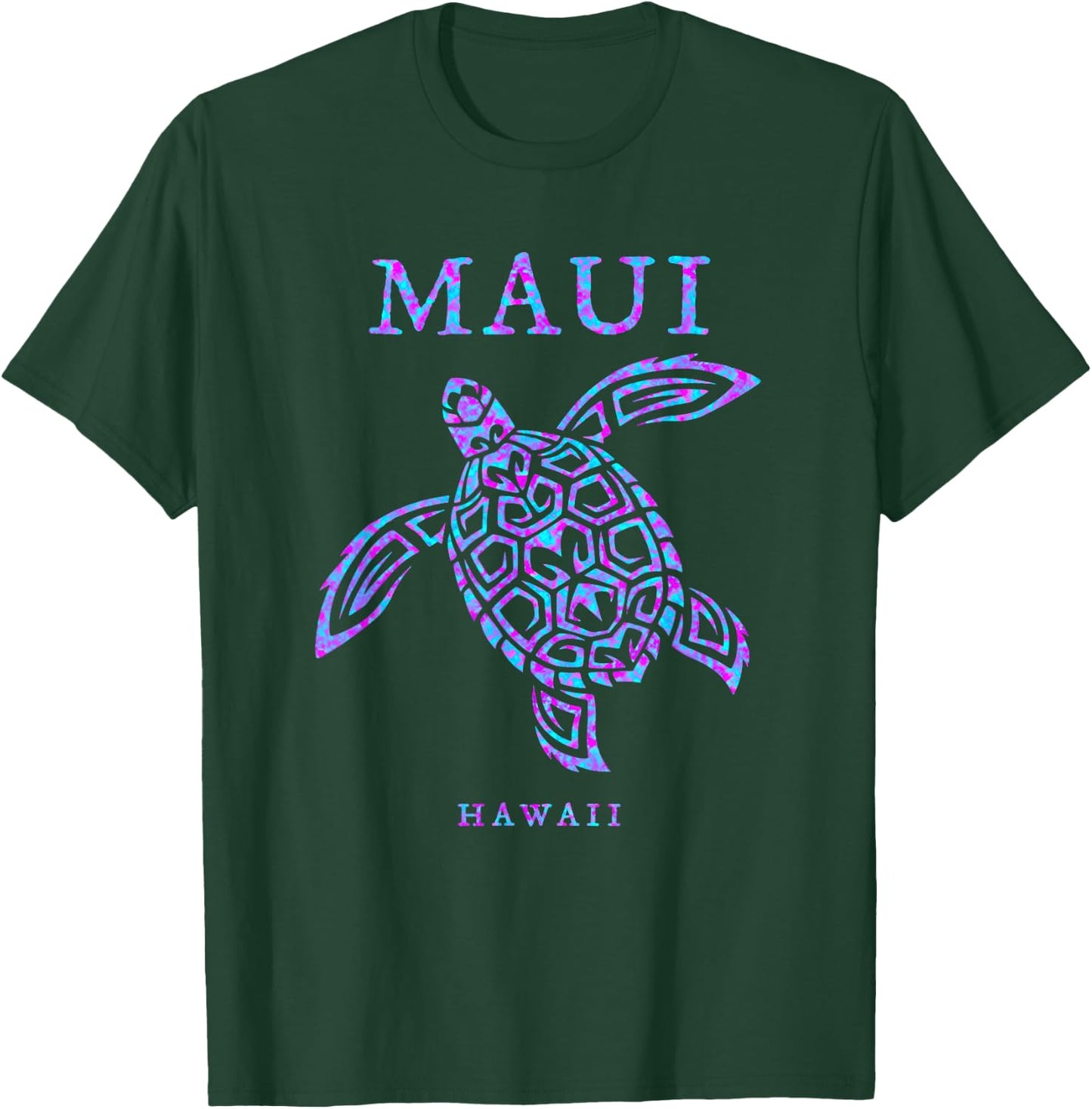 Maui Hawaii Sea Turtle Beach Vacation Souvenir Colorful T-Shirt - T-Shirt | Forest