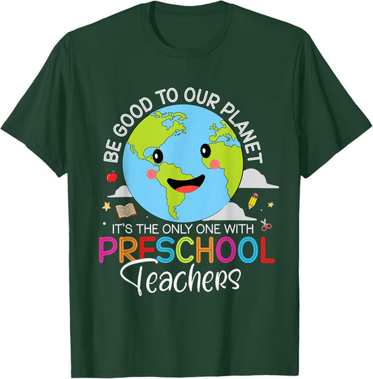 Earth Day Preschool Teacher For Pre-k Teachers Environmental T-Shirt - T-Shirt | Forest
