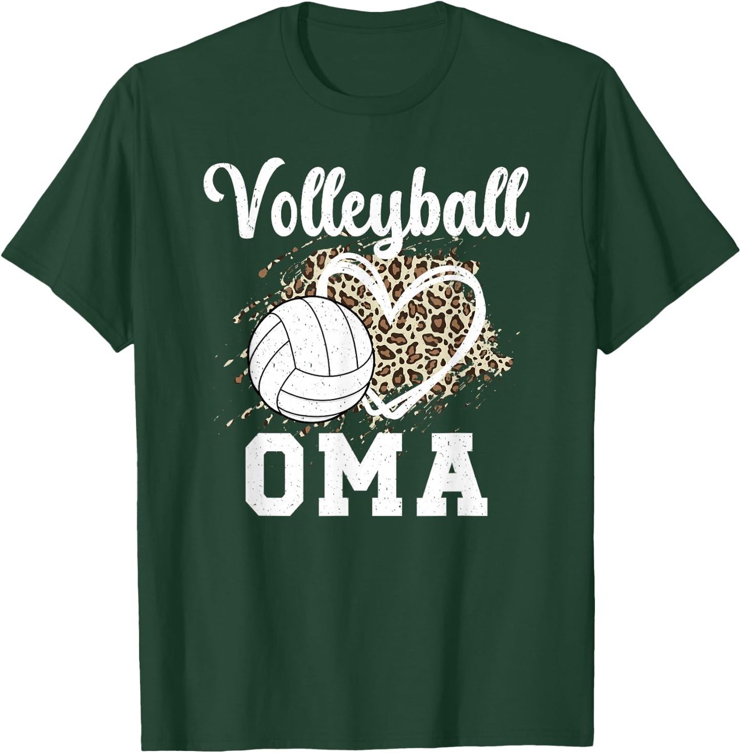 Volleyball Oma Leopard Grandma Oma Of A Volleyball Player T-Shirt - T-Shirt | Forest