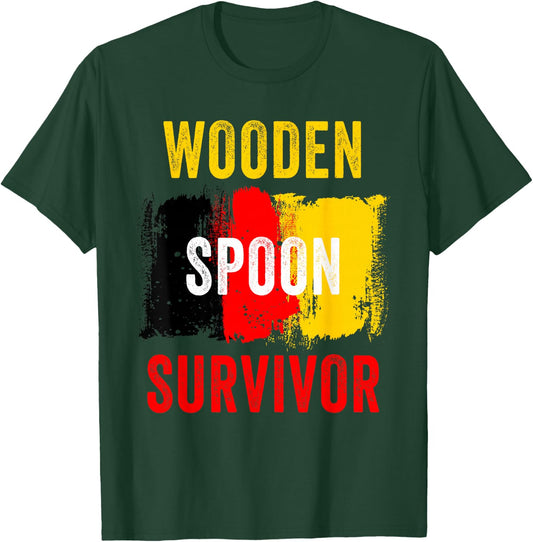 Wooden Spoon Survivor – Germany Flag Funny Childhood Quote T-Shirt - T-Shirt | Forest