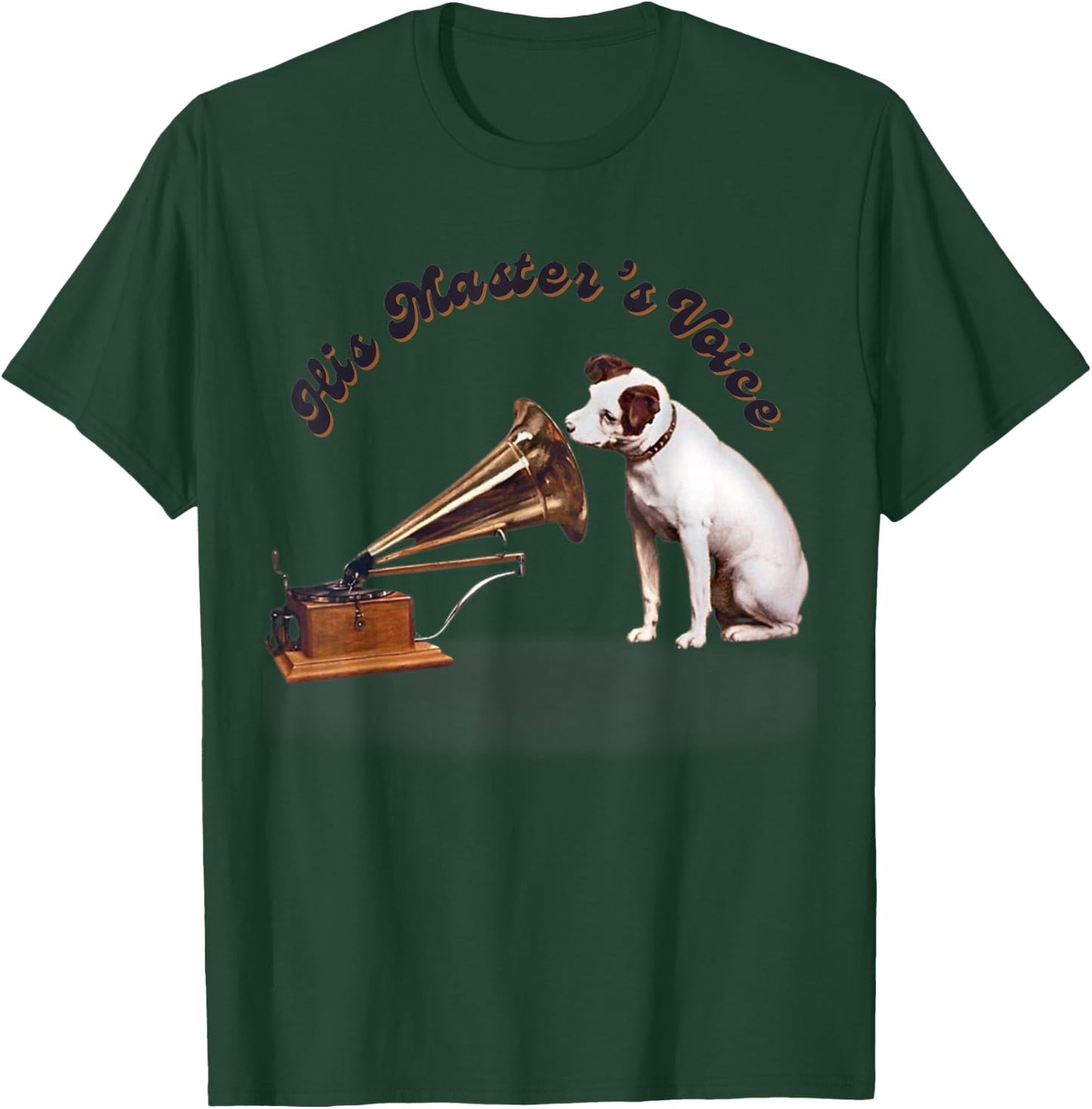 JRT Designs His Master's Voice RCA Victor Nipper Dog , Small, Black T-Shirt - T-Shirt | Forest