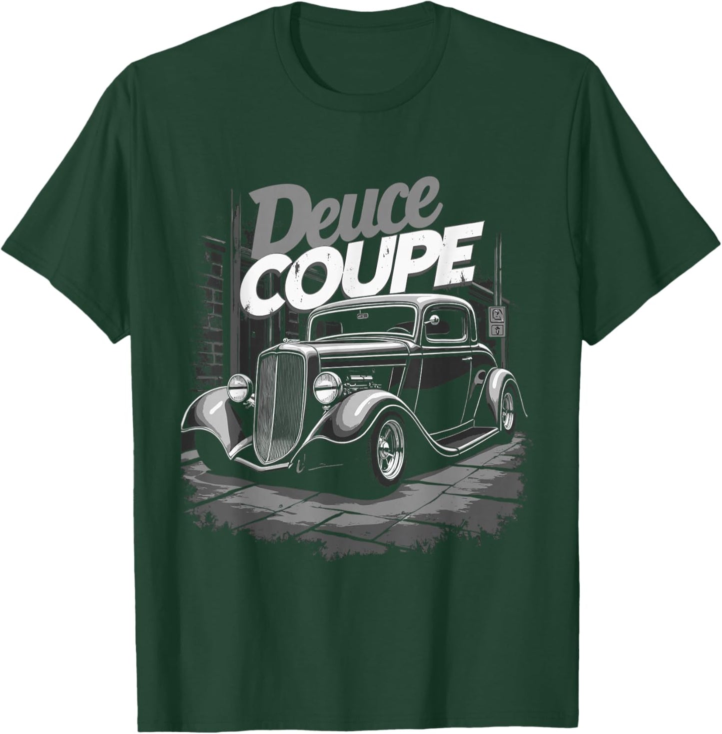 1932 Retro Hot Rod car graphic Deuce Coupe 3 window T-Shirt - T-Shirt | Forest