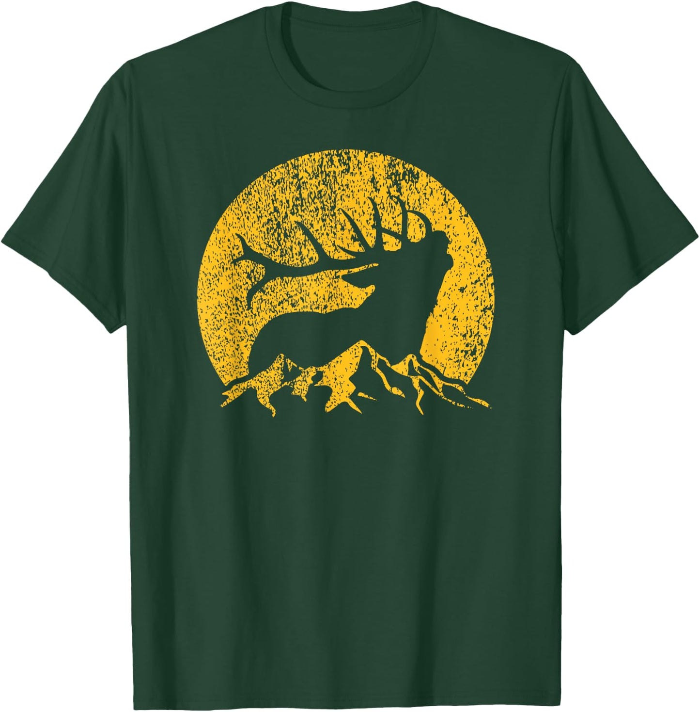 American Elk Hunter Dad Vintage Retro Bow Hunting Gift T-Shirt - T-Shirt | Forest