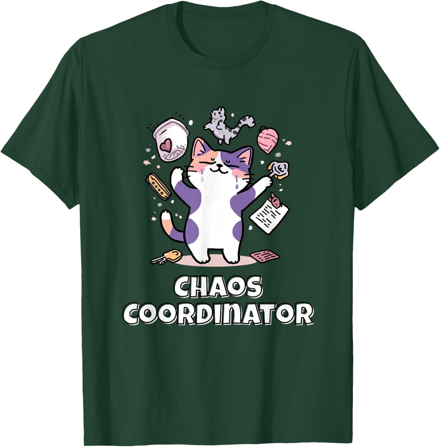 Chaos Coordinator Calico Cat T-Shirt - T-Shirt | Forest