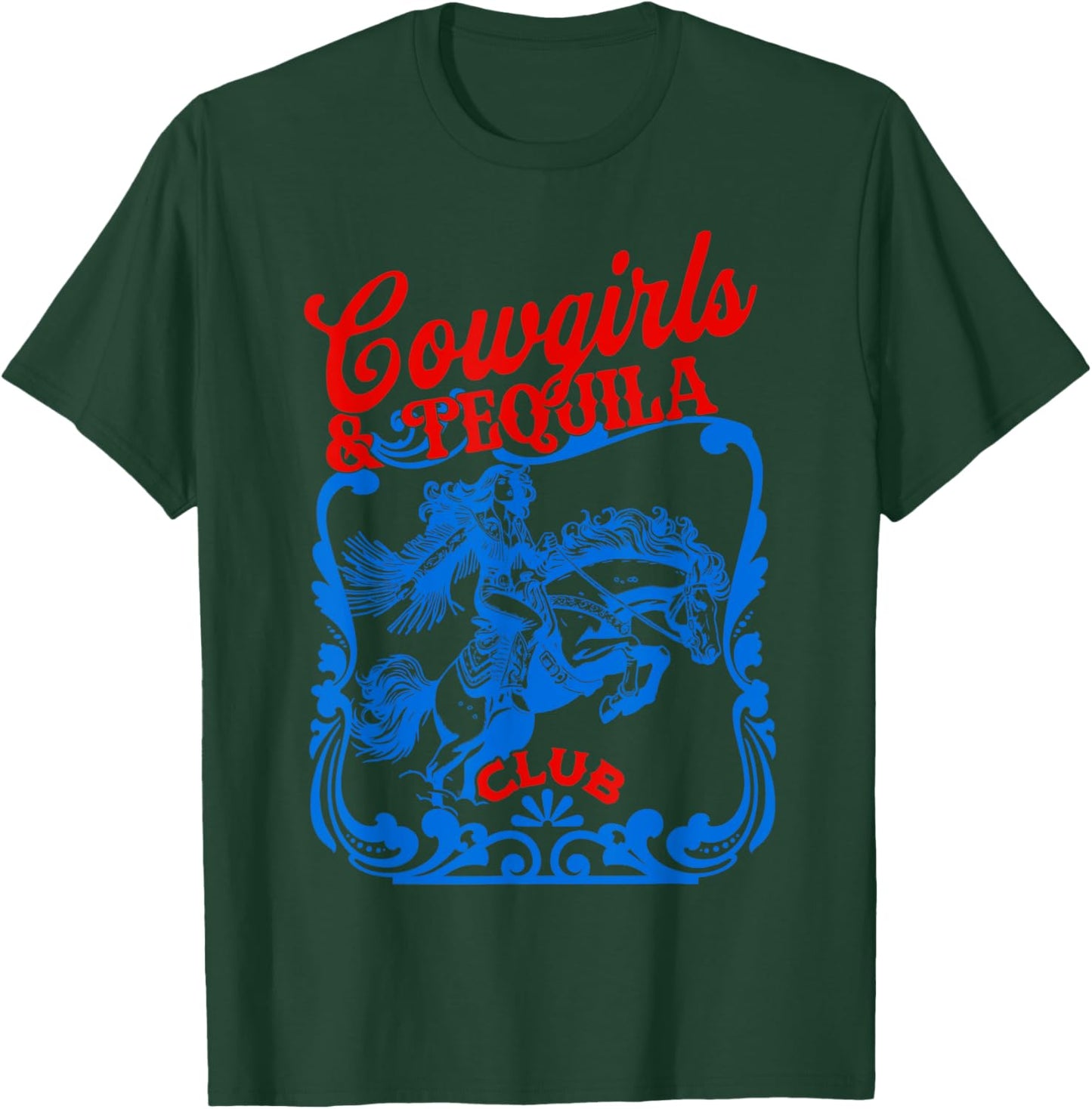 Cowgirls And Tequila Vintage Cocktail Funny Tequila Drinking T-Shirt - T-Shirt | Forest