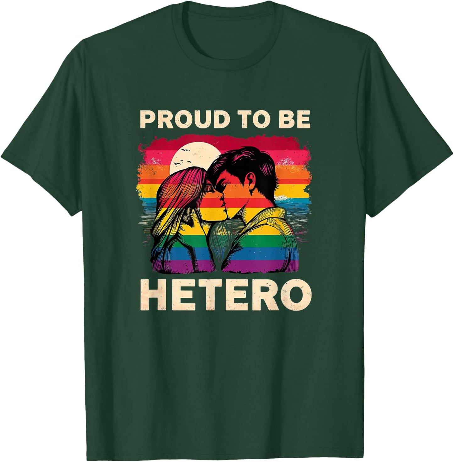 Proud to Be Hetero Love heterosexual identity couple T-Shirt - T-Shirt | Forest