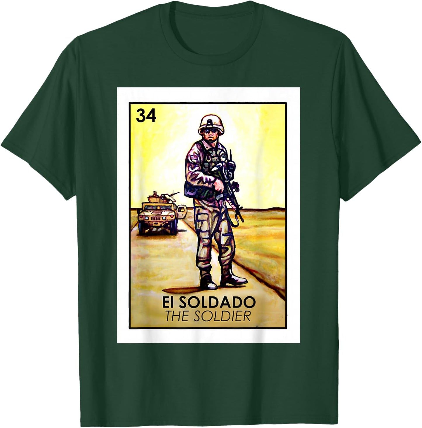 El Soldado Card Mexican Lottery Card T-Shirt - T-Shirt | Forest
