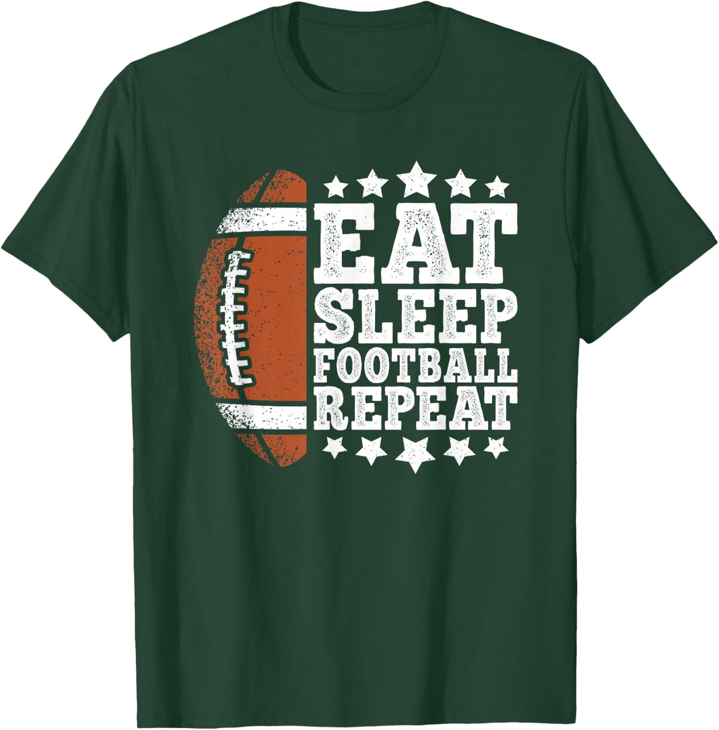 Eat Sleep Football Repeat American Football Men Boys Kids T-Shirt - T-Shirt | Forest