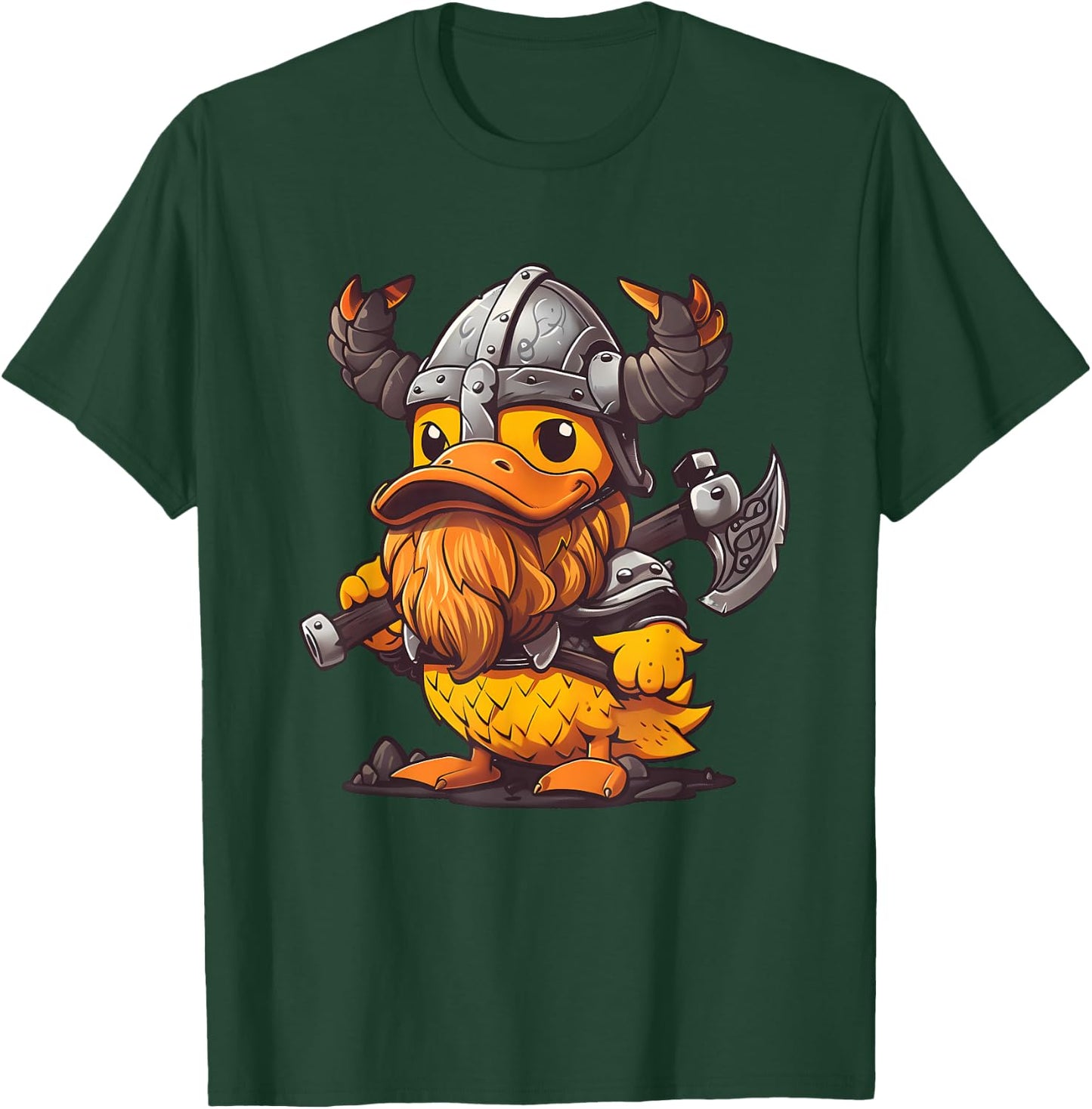 Rubber Duck Viking Duck Rubber Duckling Viking Helmet T-Shirt - T-Shirt | Forest