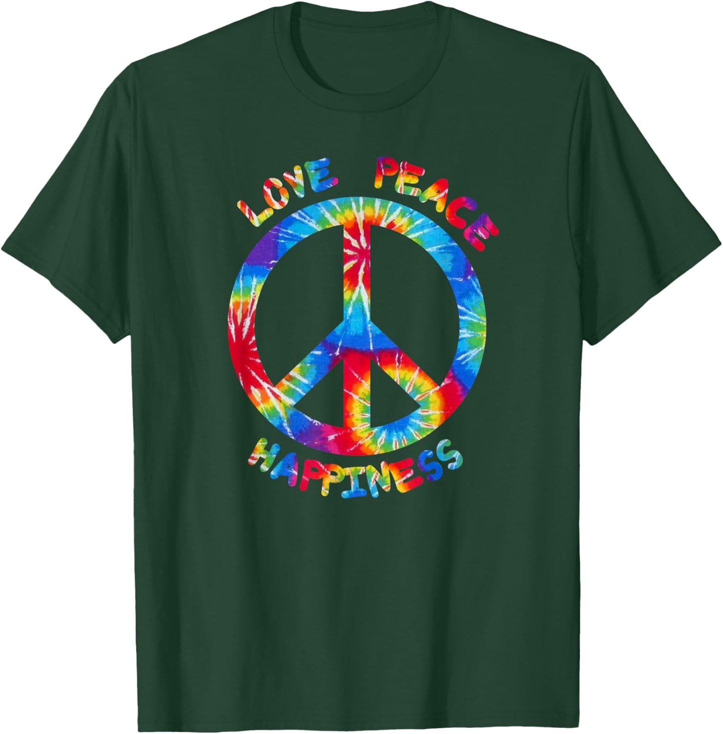 Hippie Peace Love Happiness I Peace Sign Hippies T-Shirt - T-Shirt | Forest