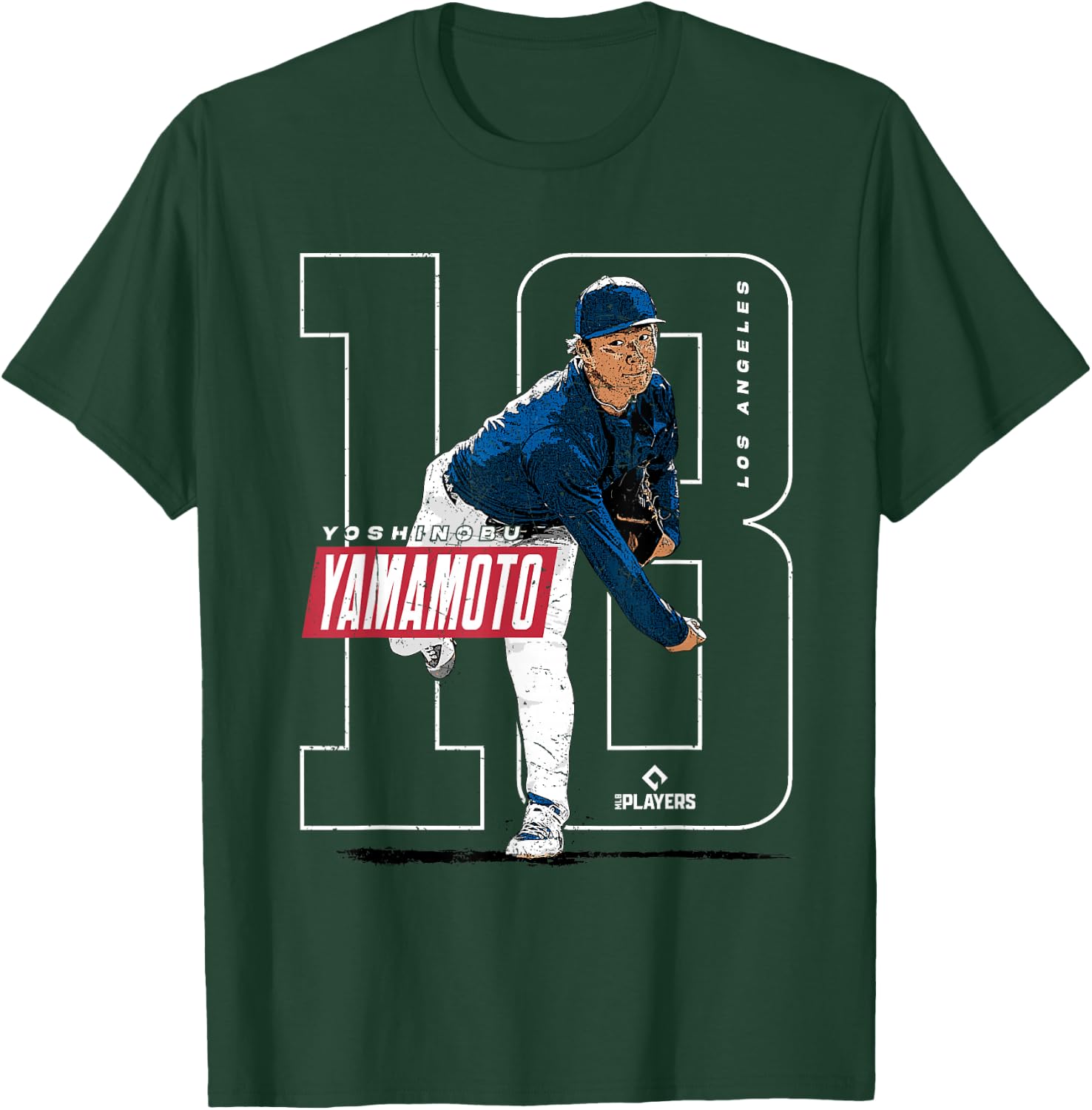 Yoshinobu Yamamoto | Los Angeles MLB Player | MLBYAM3004 T-Shirt - T-Shirt | Forest