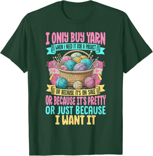 Funny Knitting Yarn Art Girls Crochet Lovers T-Shirt - T-Shirt | Forest