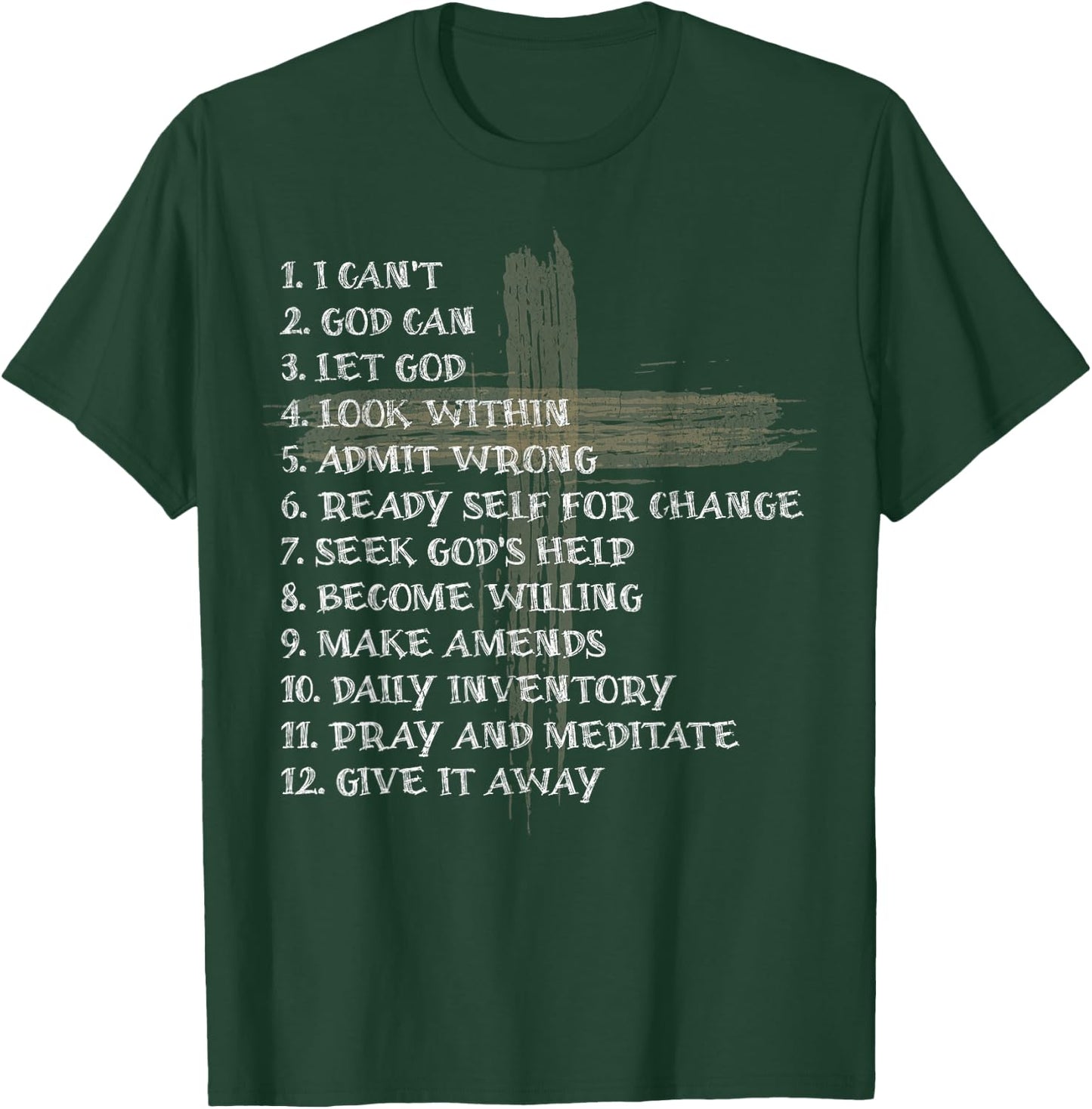 Celebrate the Recovery Christian Cross 12 Step Guide Pray T-Shirt - T-Shirt | Forest