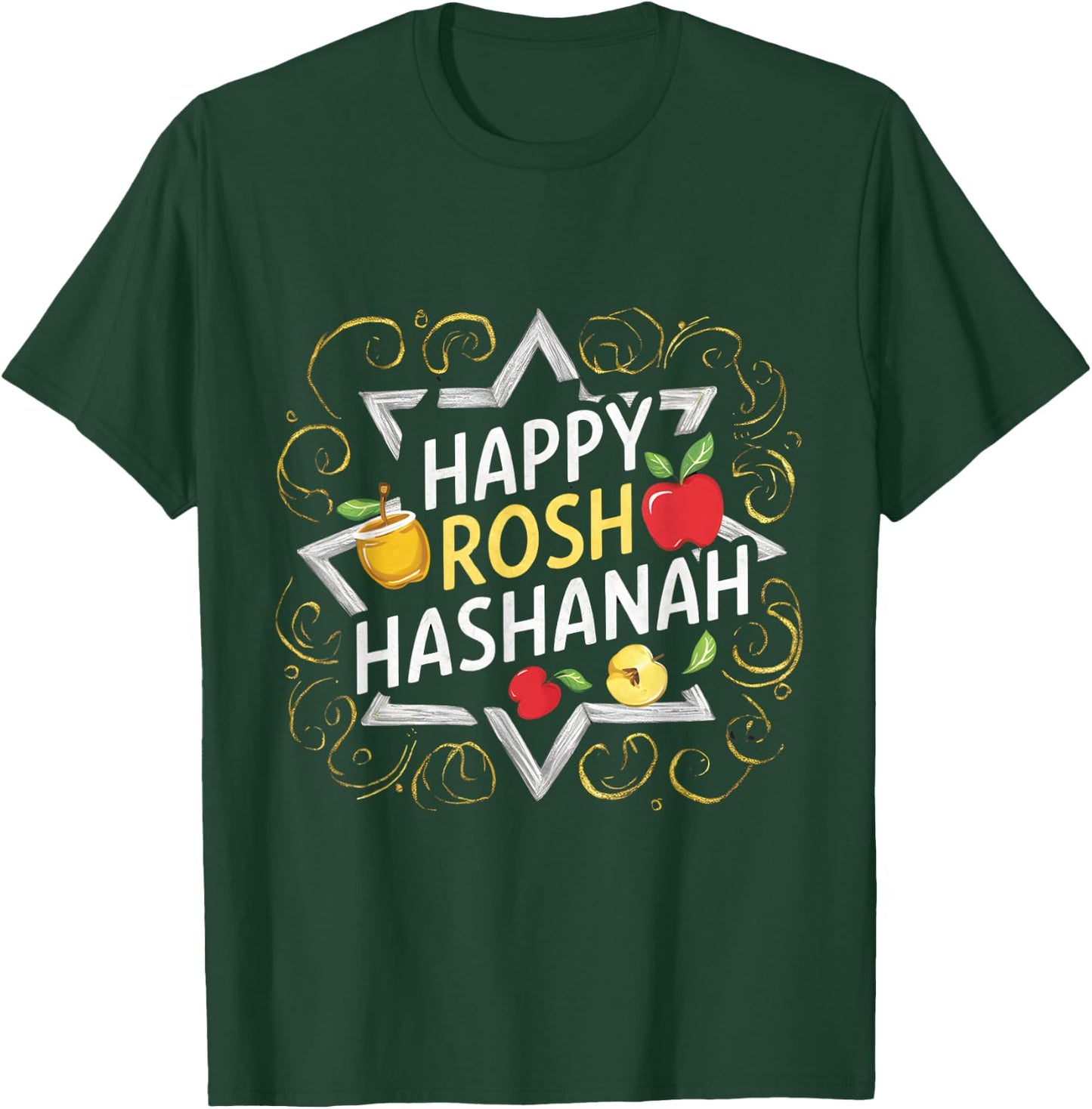 Happy Rosh Hashanah Festive Jewish Celebration Rosh Hashana T-Shirt - T-Shirt | Forest