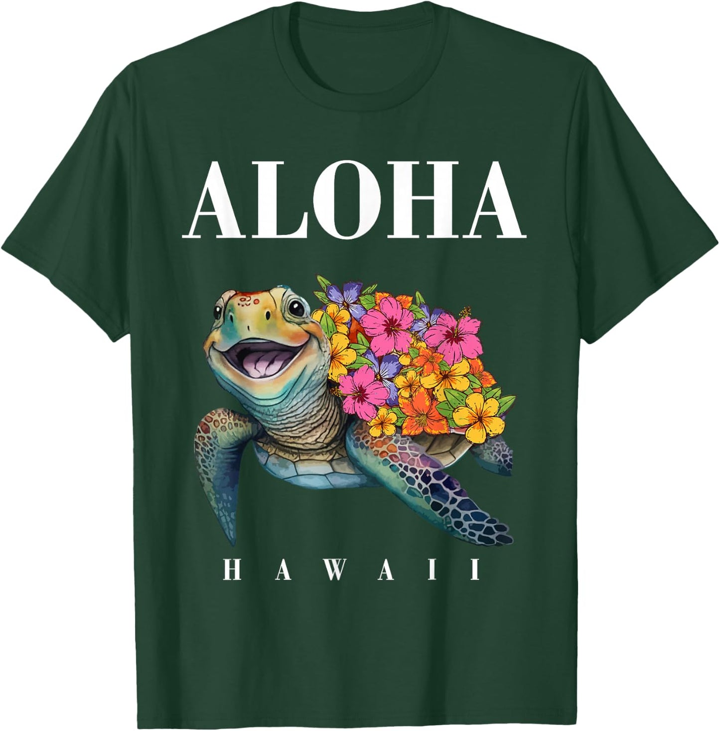 Hawaiian-Shirt Aloha Hawaii Sea Turtle Girl Women Youth Kids T-Shirt - T-Shirt | Forest