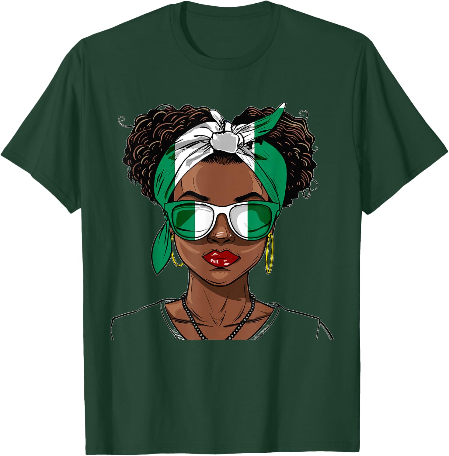 Nigeria Flag Outfit for Woman Uniform Souvenirs Nigerian T-Shirt - T-Shirt | Forest