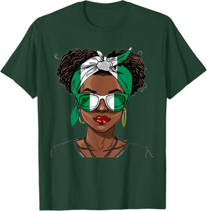 Nigeria Flag Outfit for Woman Uniform Souvenirs Nigerian T-Shirt - T-Shirt | Forest
