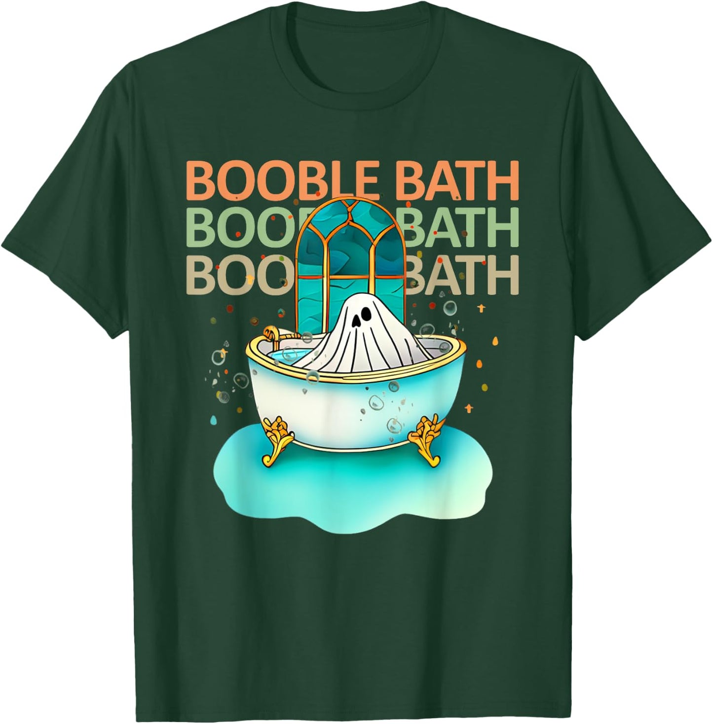 Ghost Bathtub Simple Halloween Costumes Cute Booble Bath Pun T-Shirt - T-Shirt | Forest