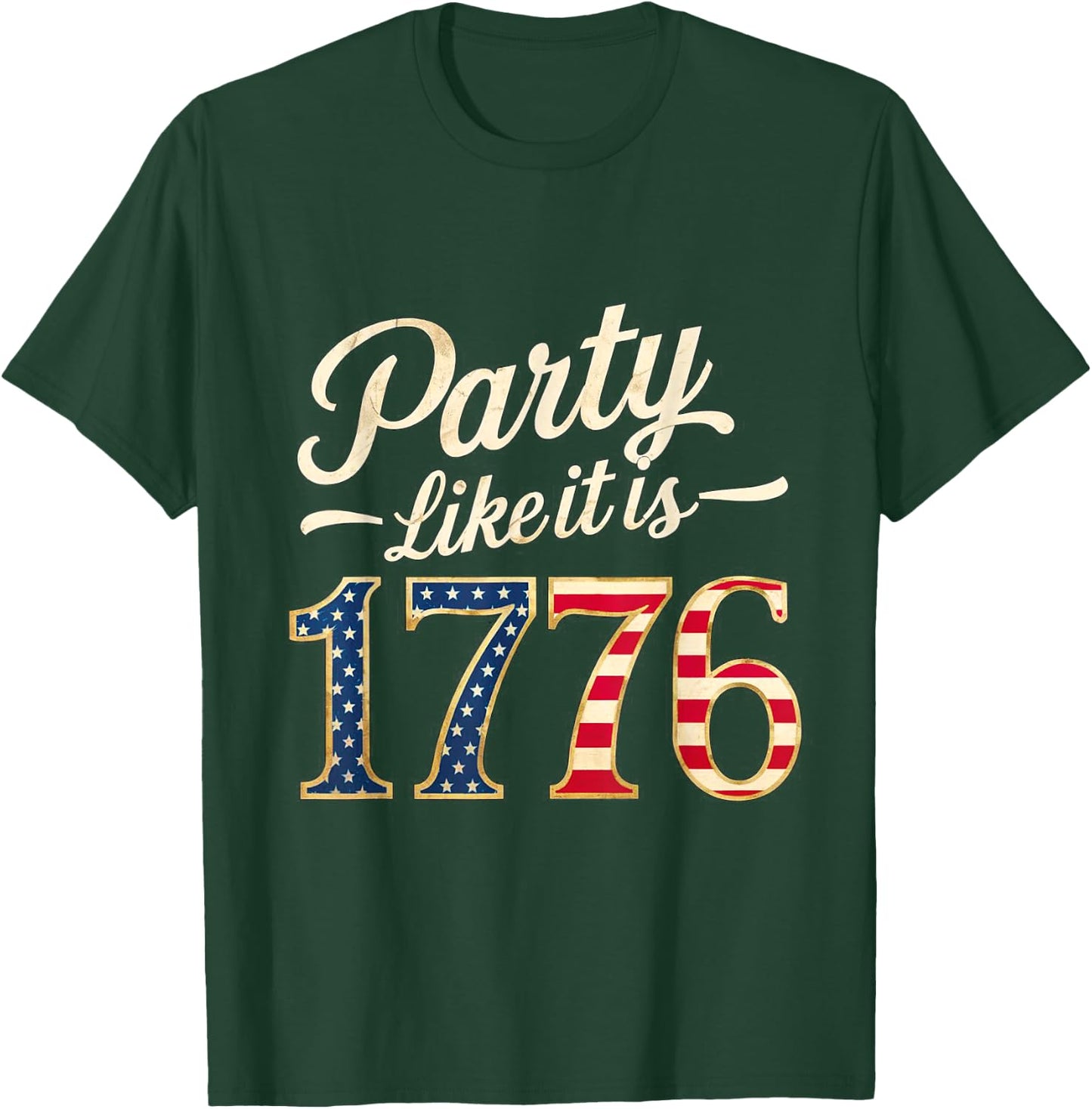 Party Like It Is 1776 USA Flag Men Women Kids T-Shirt - T-Shirt | Forest