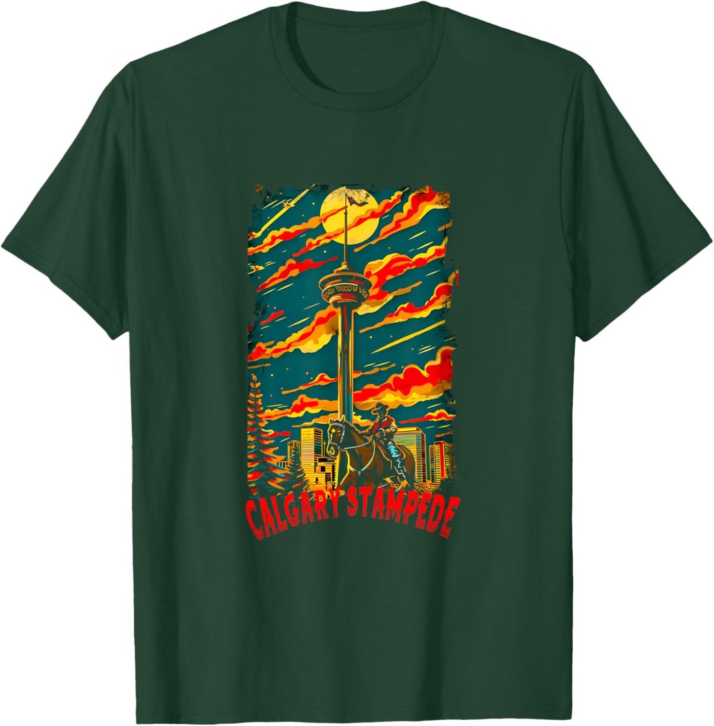 Calgary Stampede Old School Style T-Shirt - T-Shirt | Forest