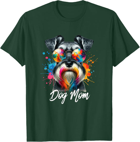 Miniature Schnauzer Owners Dog Mom or Dog lovers Dog pop art T-Shirt - T-Shirt | Forest