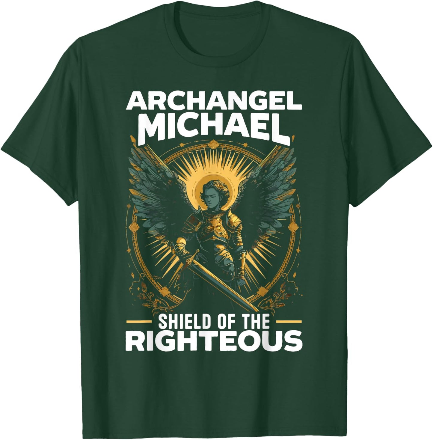 Archangel Michael Catholic Christianity Guardian Angel T-Shirt - T-Shirt | Forest