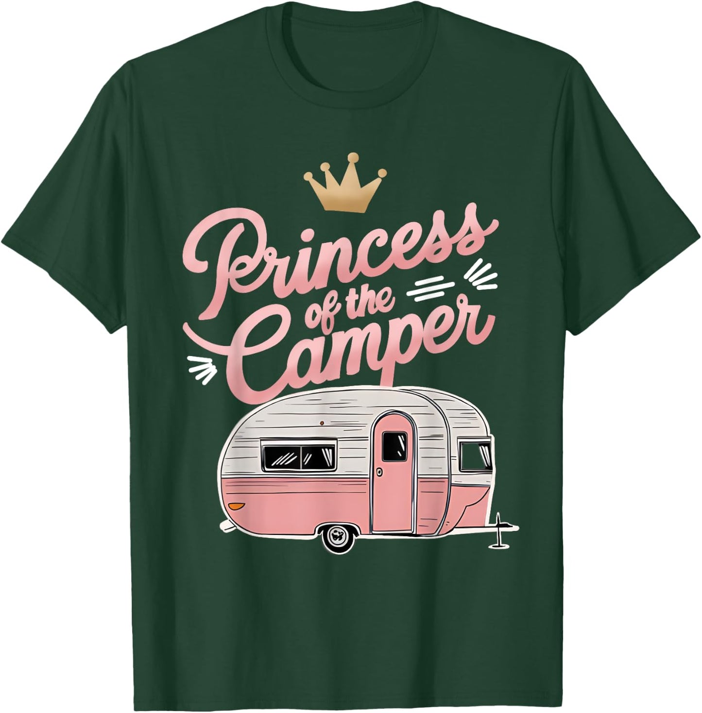 Princess Of Camper Camping Van Trailer RV a Women Kids Girls T-Shirt - T-Shirt | Forest