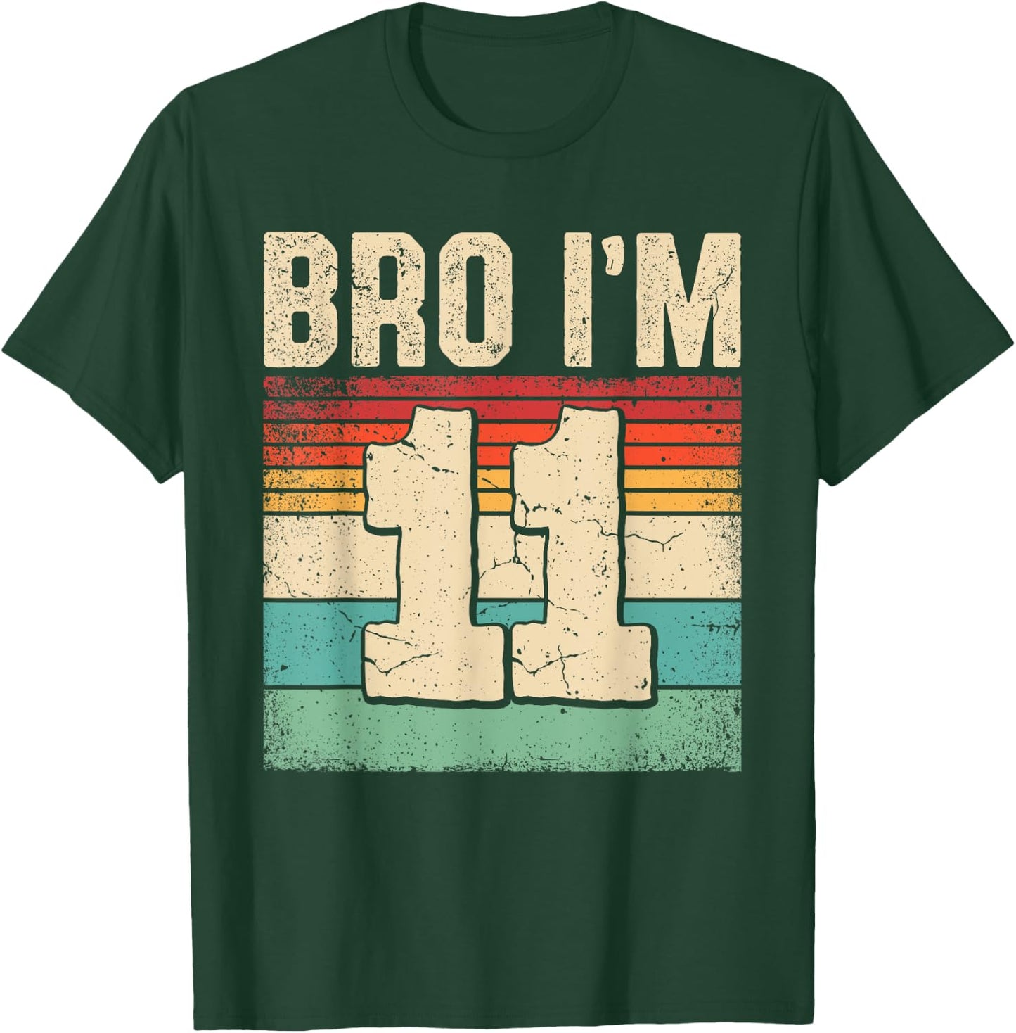 11th Birthday Shirt Boy Bro I'm 11 Year Old Eleven Bday T-Shirt - T-Shirt | Forest