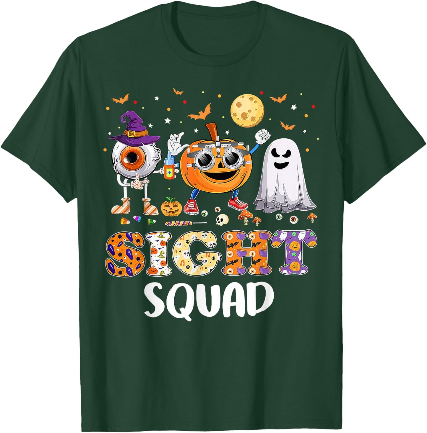 Optometrist Sight Squad Pumpkin Ghost Halloween Costume T-Shirt - T-Shirt | Forest