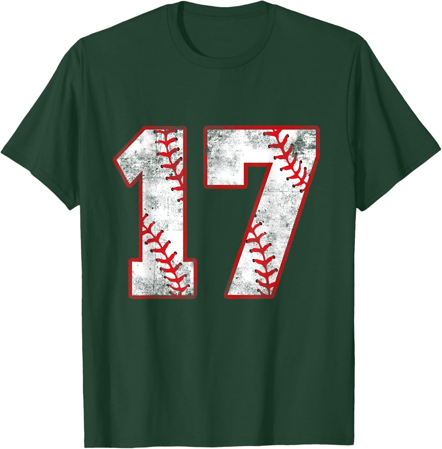 17 Year Old Baseball Player Sports 17 Jersey 17th Birthday T-Shirt - T-Shirt | Forest