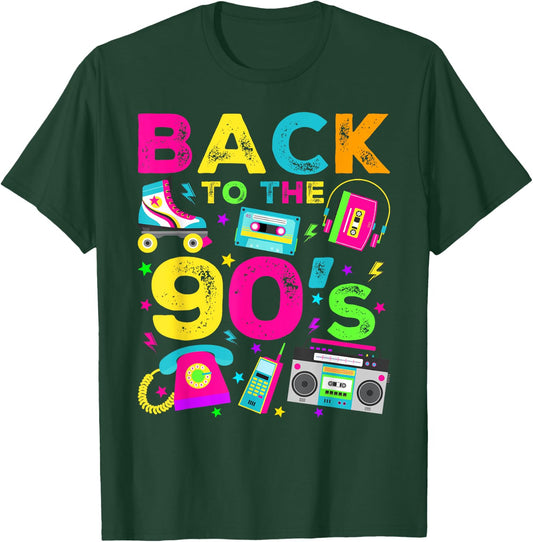 Back To 90's 1990s Vintage Style Nineties Retro Party T-Shirt - T-Shirt | Forest