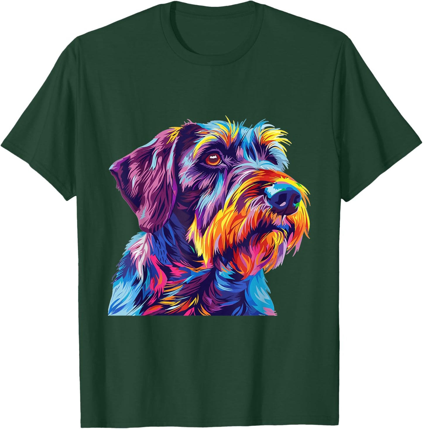 German Wirehaired Pointer Pop Art Dog Breed Graphic T-Shirt - T-Shirt | Forest