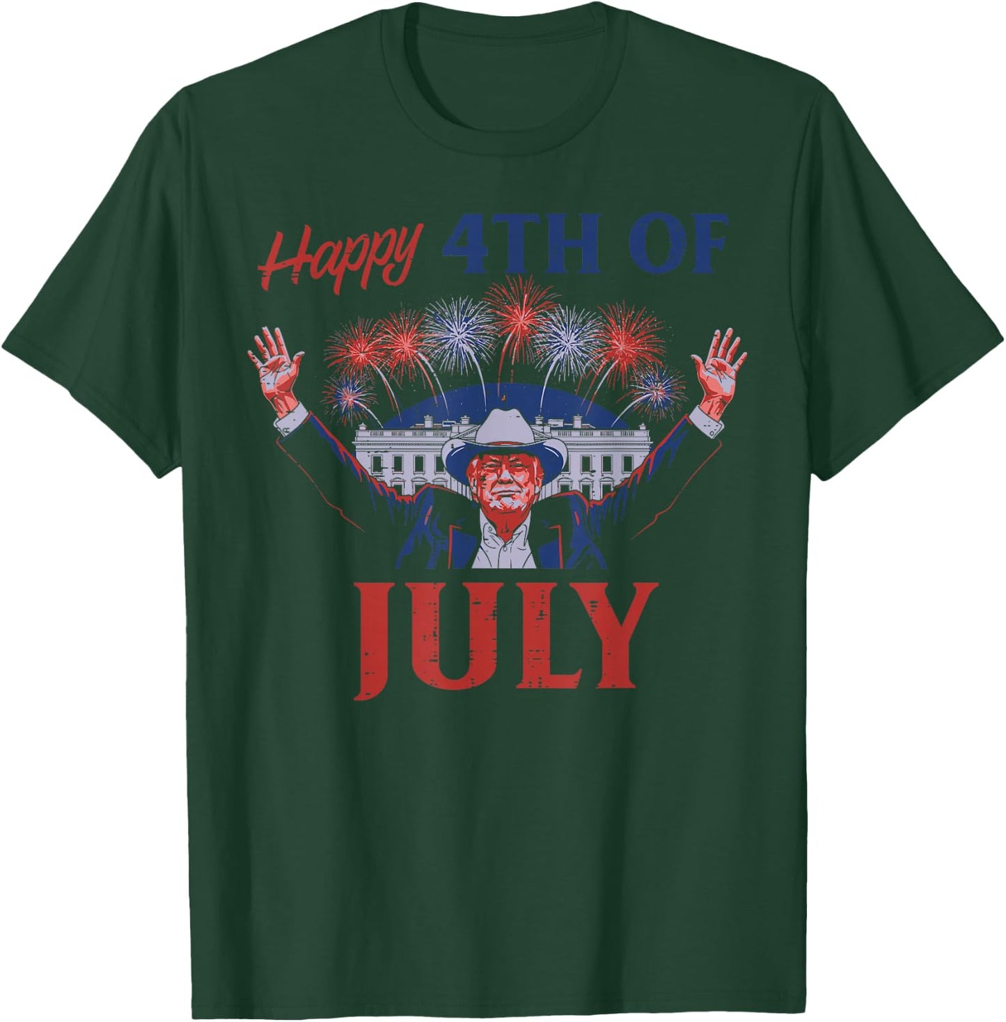 Happy 4th of July America USA July 4th Men Women Kids T-Shirt - T-Shirt | Forest