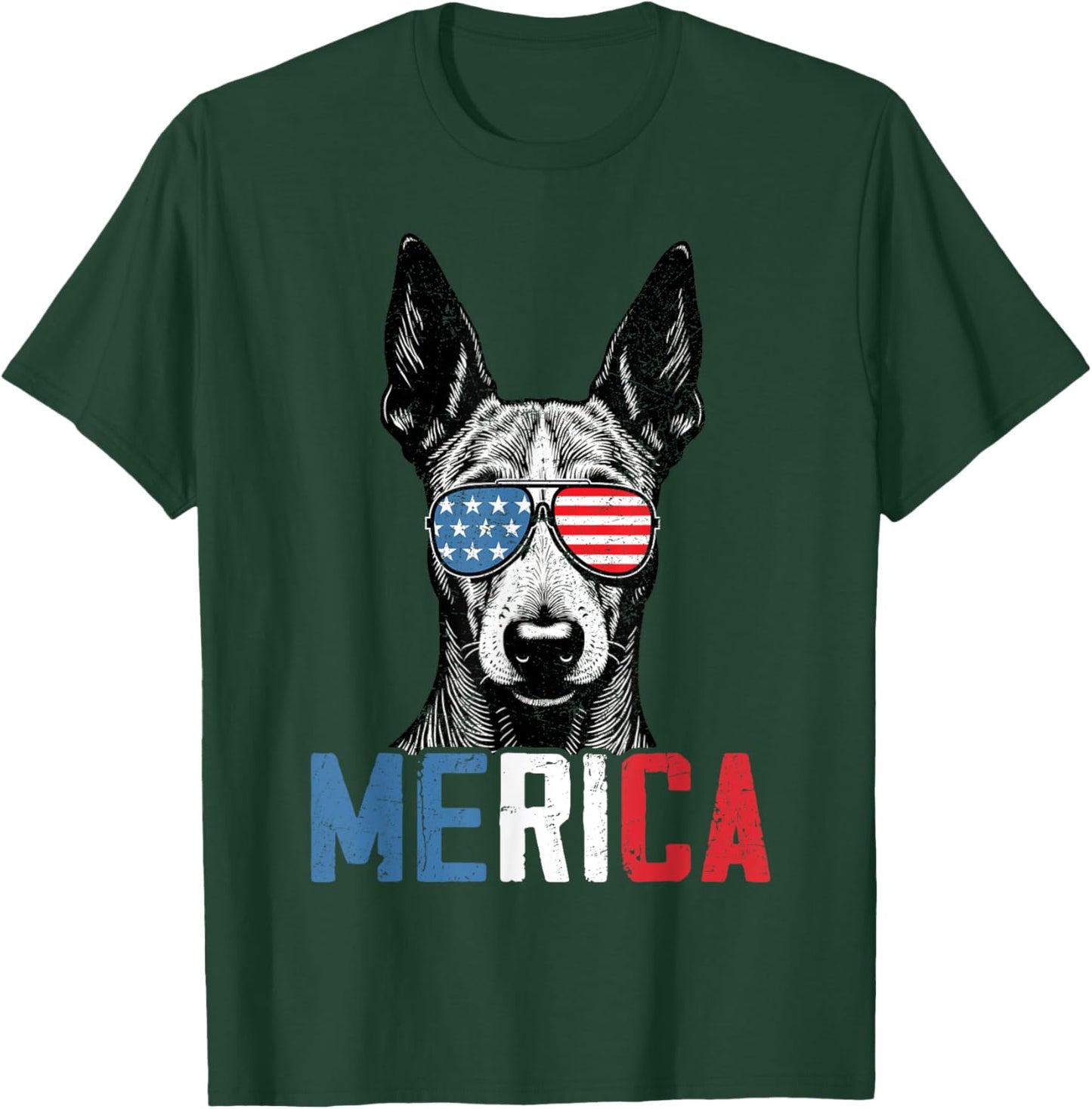 Patriotic American Hairless Terrier Dog Merica 4th Of July Women Kids T-Shirt - T-Shirt | Forest