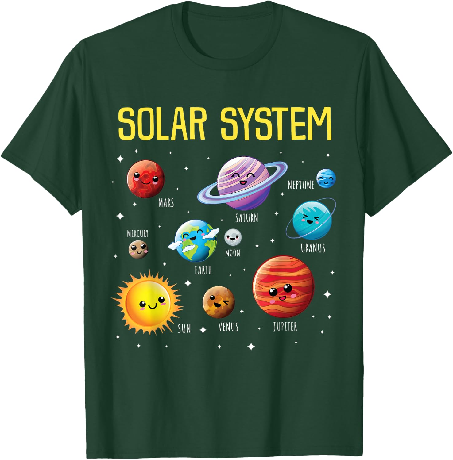 Solar System Shirt Colorful Space Planets Educational Kids T-Shirt - T-Shirt | Forest
