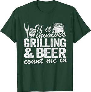 Grilling & Beer Count Me In Grillmaster Funny Pig Pork Rub T-Shirt - T-Shirt | Forest
