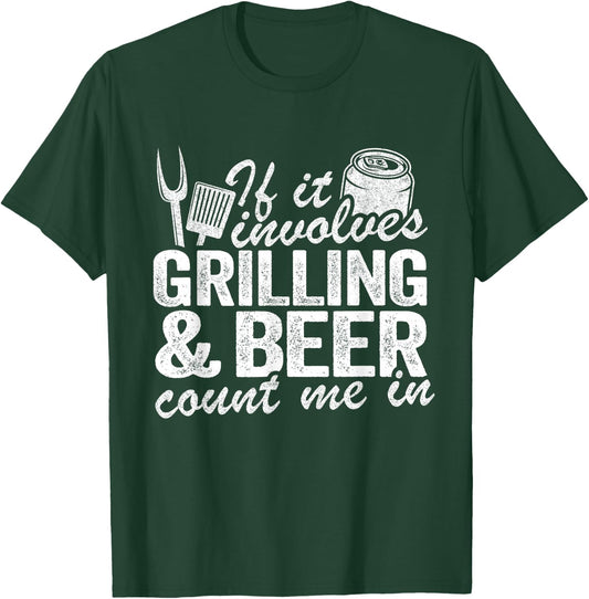 Grilling & Beer Count Me In Grillmaster Funny Pig Pork Rub T-Shirt - T-Shirt | Forest