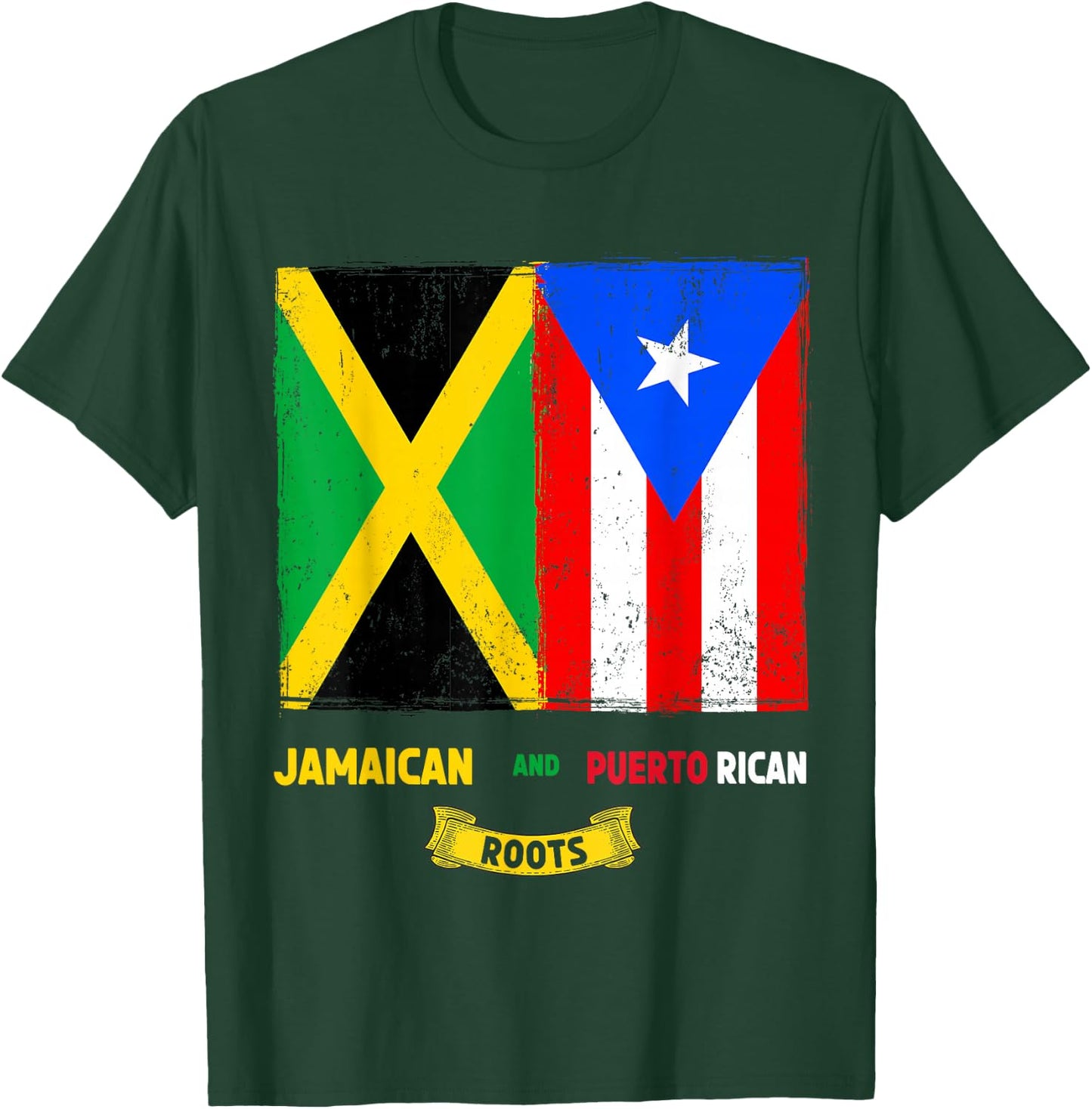 Puerto Rican & Jamaica Flag Outfit Idea For Kids & Boricua T-Shirt - T-Shirt | Forest